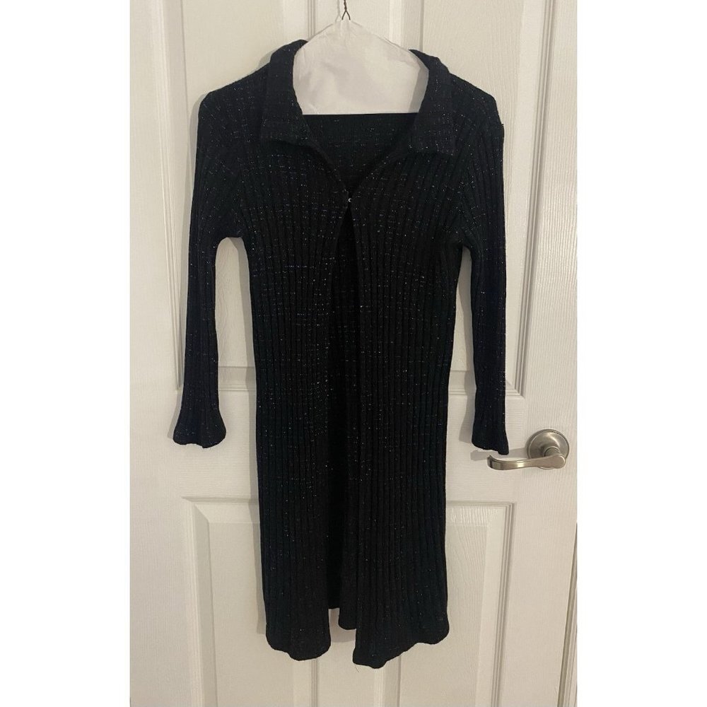 3/$15 SALE - Sweet Soda Black and Blue Knit Open Cardigan Youth Size XL